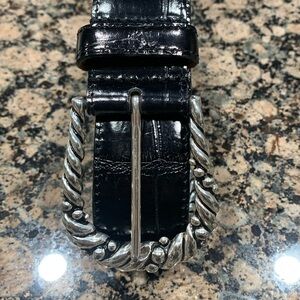 Brighton black crocodile embossed genuine leather size M.